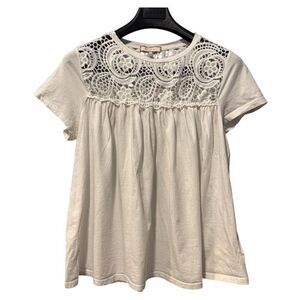 Eri + Ali size large ladies flowy‎ white shirt